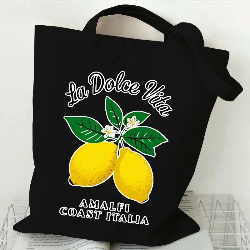 라 돌체 비타 레몬 캔버스 토트백 이탈리아 여름 스타일 - Tote Bag Beach 리뷰 및 가격