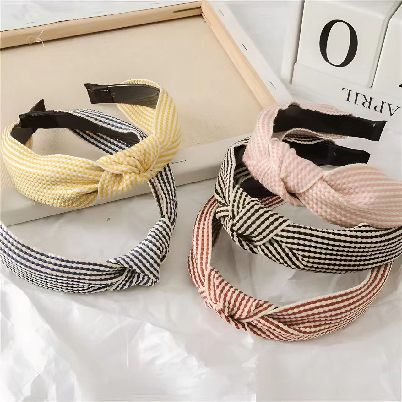 넓은 가장자리 체크무늬 헤어밴드 여성용 우아하고 다재다 - Headband Summer Knit 리뷰 및 가격