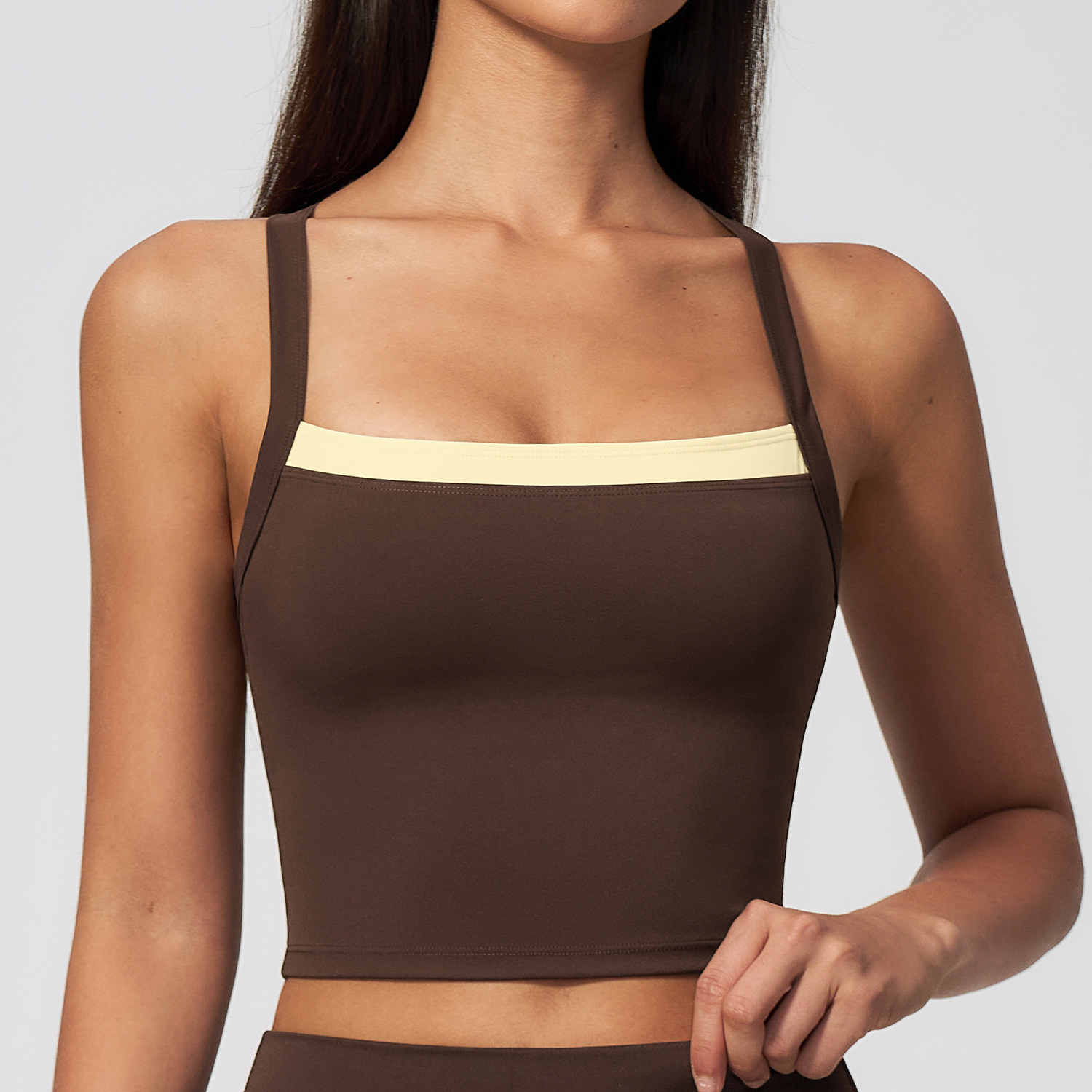 여성 크리스크로스 백 요가 탱크탑 푸쉬업 스포츠 브라  - Crop Top Crochet 리뷰 및 가격