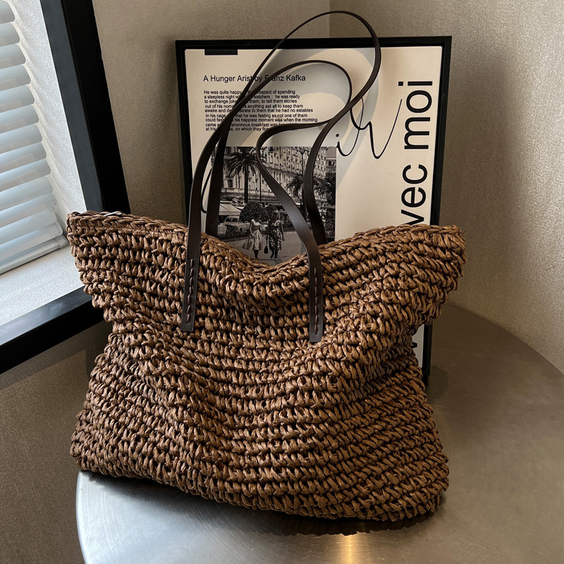 짚으로 엮은 토트백, 캐주얼한 스타일, 넉넉한 수납 공 - Tote Bag Beach 리뷰 및 가격