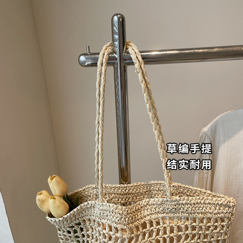 여성용 트렌디한 밀짚 가방, 내부 포켓 포함, 여행 및 - Tote Bag Beach 리뷰 및 가격
