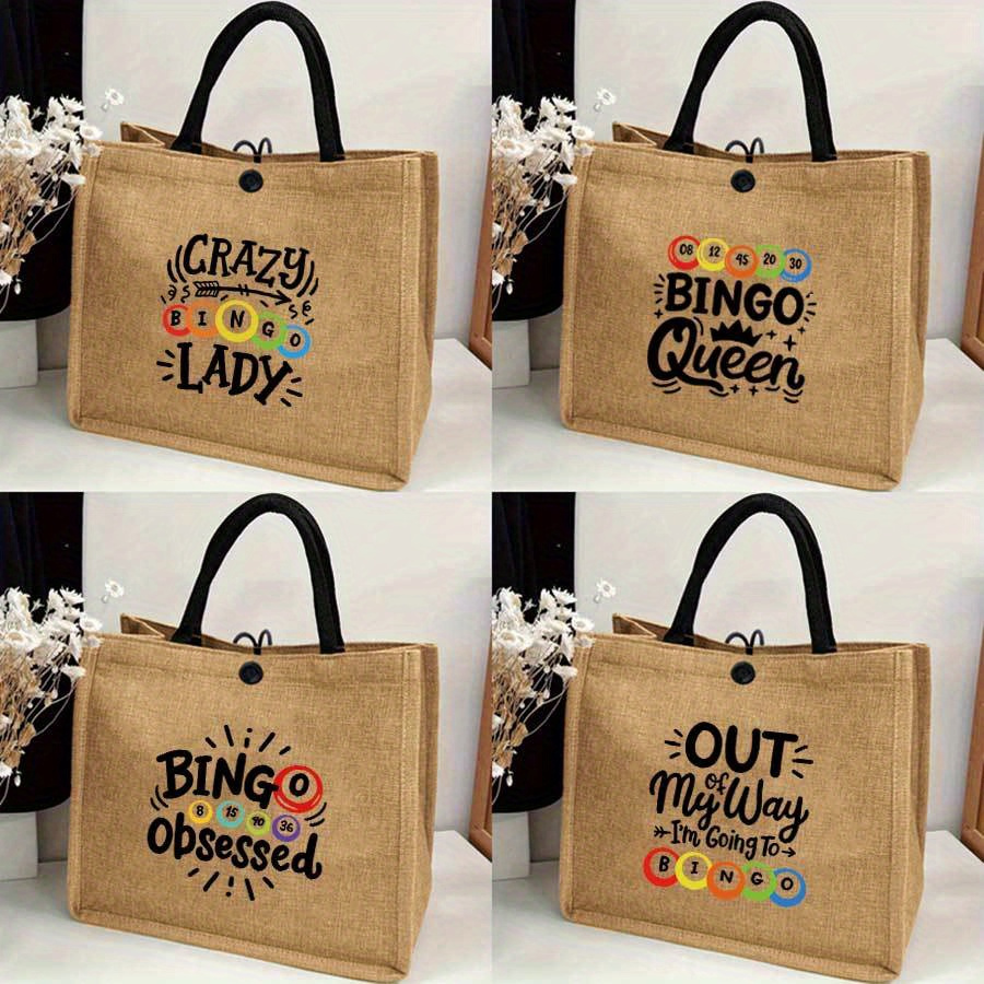 여성용 빙고 프린트 토트백 (빙고 카드 패턴) - 출퇴 - Tote Bag Beach 리뷰 및 가격